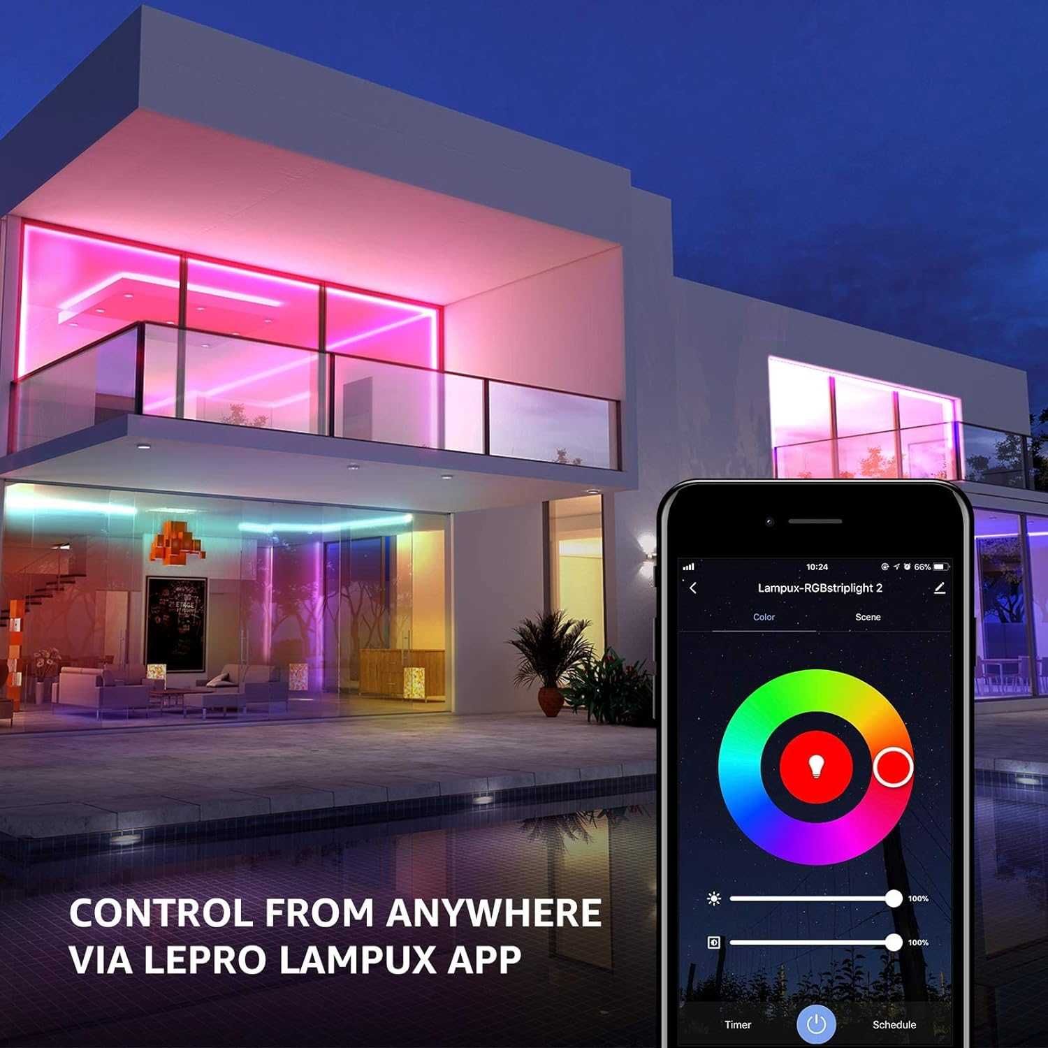 Taśma LED RGB Wielokolorowa 5m 12v 5050SMD SMART WIFI PILOT - LEPRO