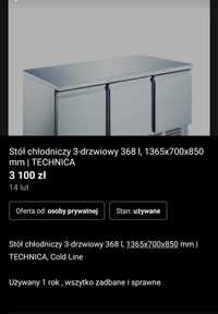 Stół chłodniczy 3-drzwiowy 368 l