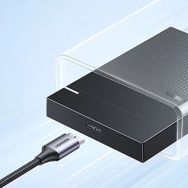 Kabel USB C / micro USB-B 3.0 Ugreen US565/5Gb/s 3A 1m - szary