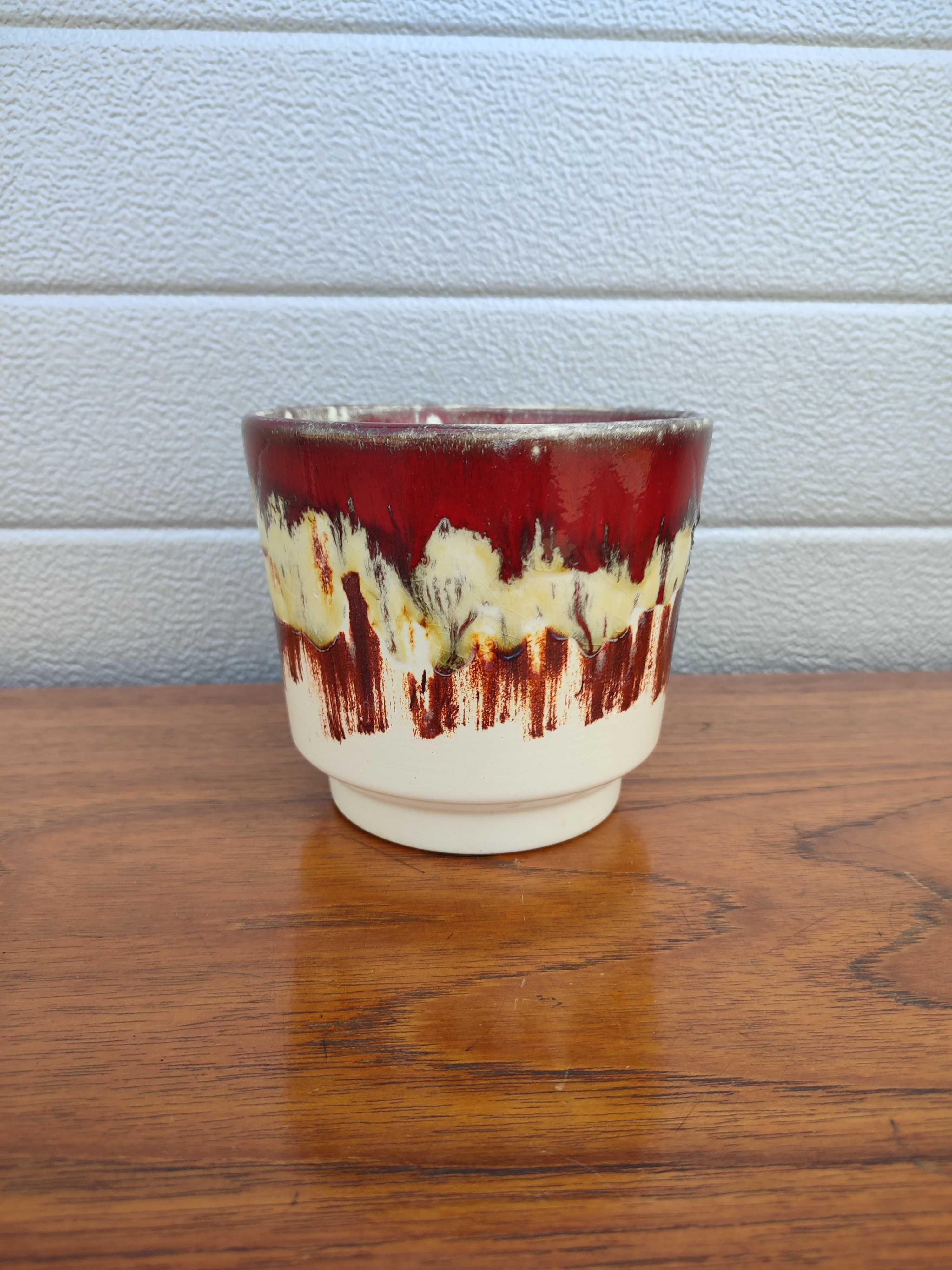 Ceramiczna Doniczka / osłonka - Fat lava - Design - vintage - R