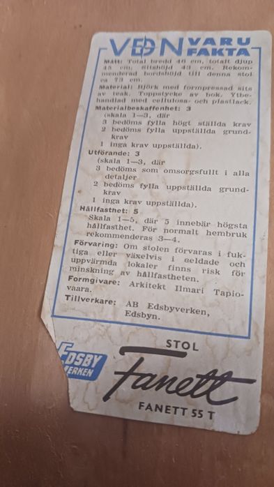 Krzesla do jadalni projekt fińskiego projektanta Tapiovaara