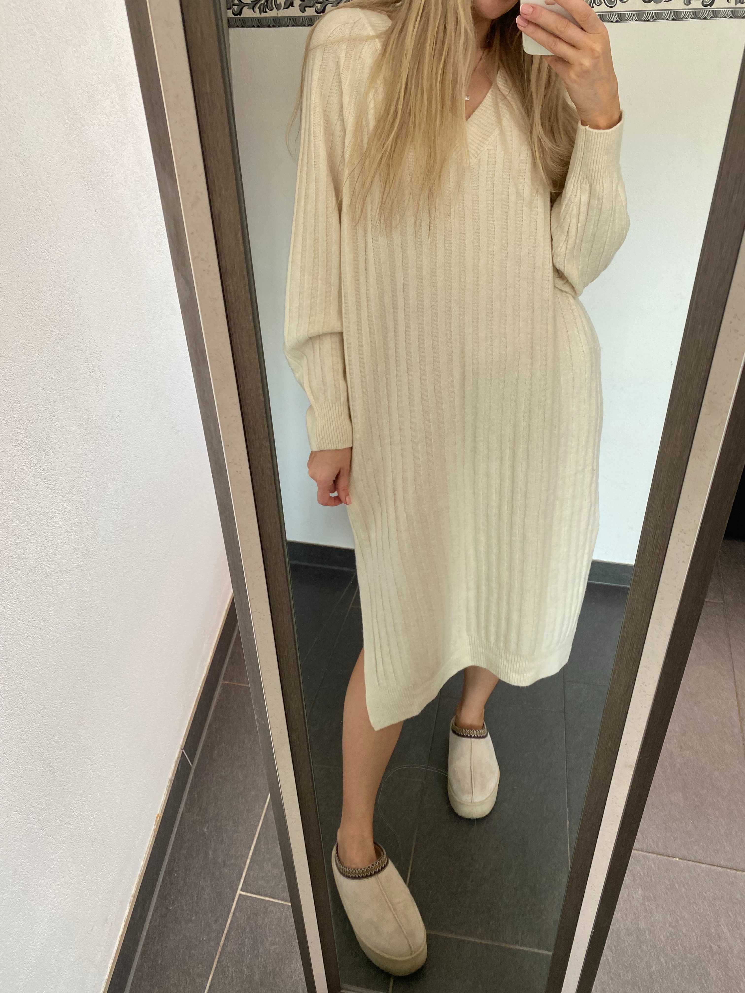 Теплое новое вязаное платье свитер с шерстью новая коллекция h&m