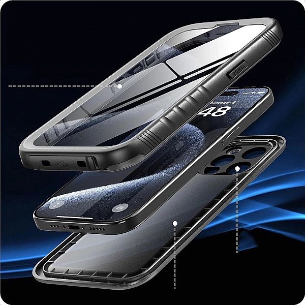 Etui Tech-Protect ShellBox IP68 na iPhone 15 - czarne