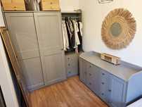Ikea komplet mebli hauga hemnes szafa, szafa otwarta, kredens komoda