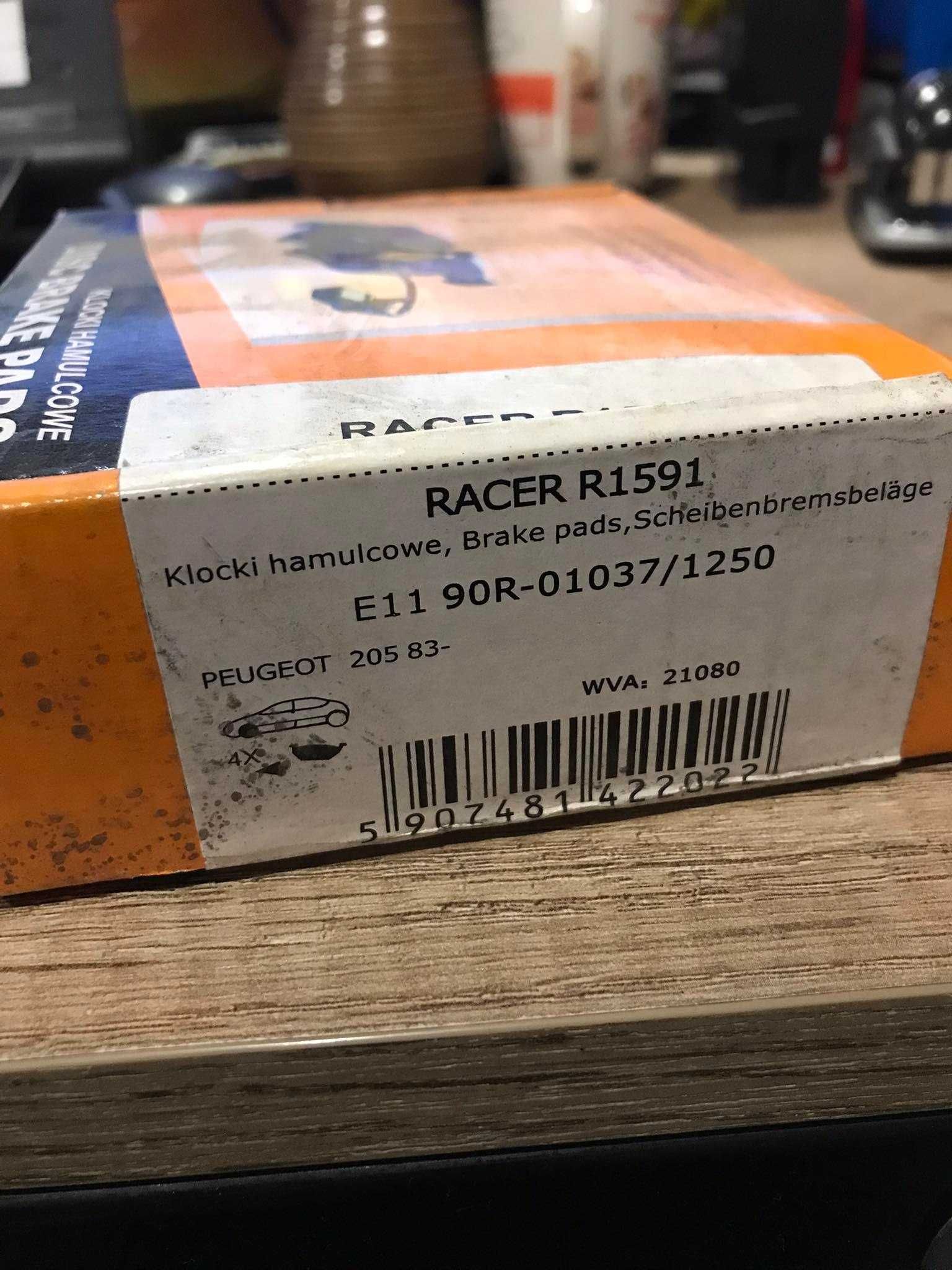 Klocki hamulcowe przód racer r1591  peueot 205 Nowe