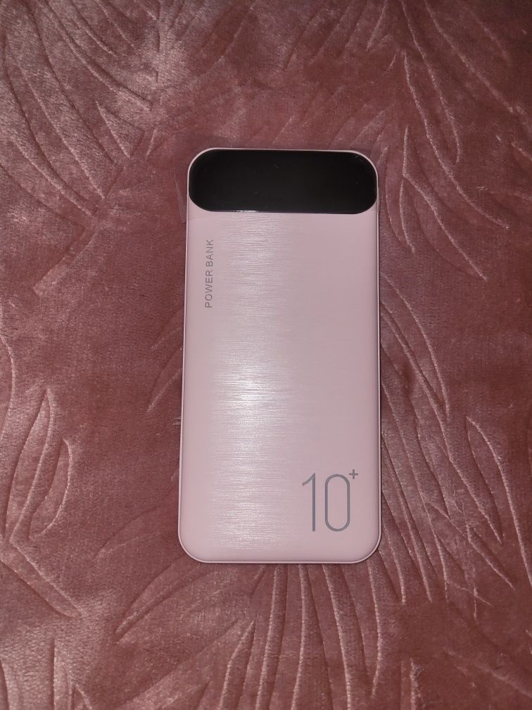 POWERBANK  2×USB/USB-C wyświetlacz LCD 1000 mAh różowy