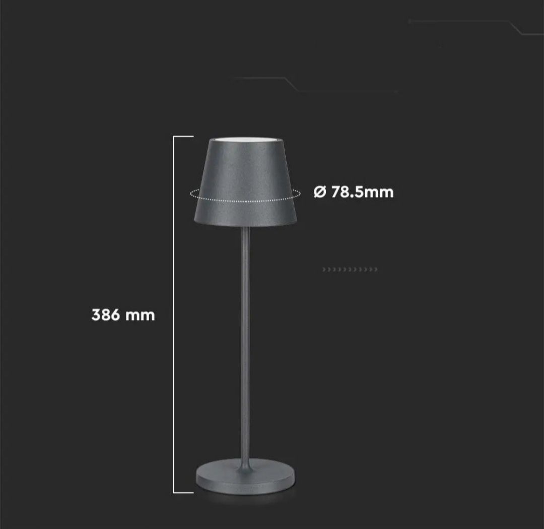 Lampka biurkowa K-Bright odcienie szarości i srebra moc do 2 W LED