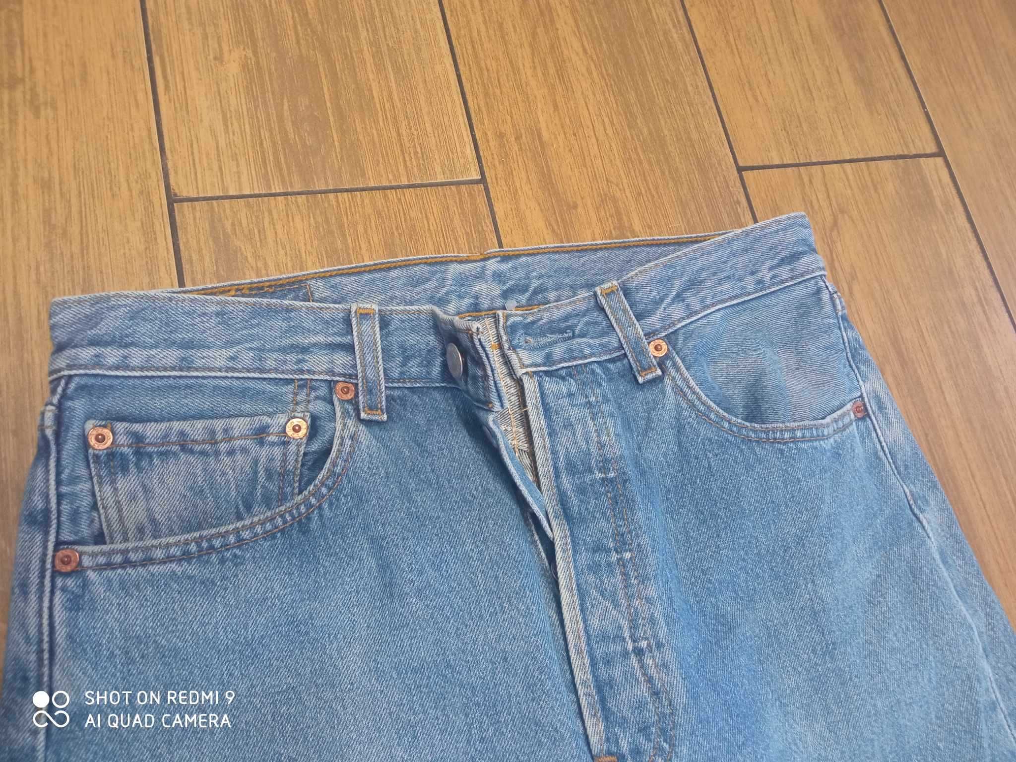Spodnie męskie jeansy Levis Levi's 501 32X34 W32 L34 plamy