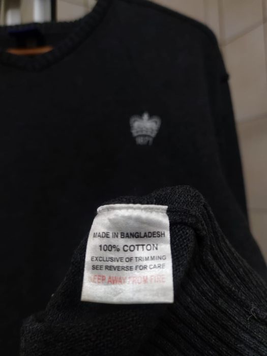 Sweter klasyczny Reading XL męski szary siwy ciemny black bawełna baw