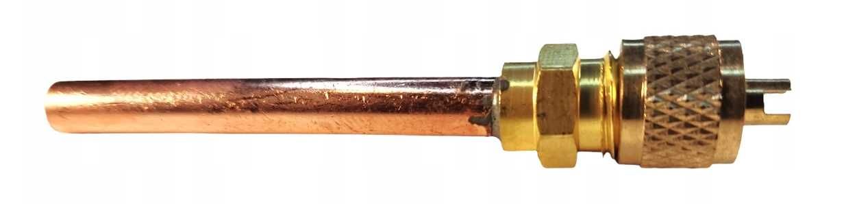 Zawór zaworek serwisowy z rurką SCHRADERA 1/4 metryczny 6mm / 1 szt.