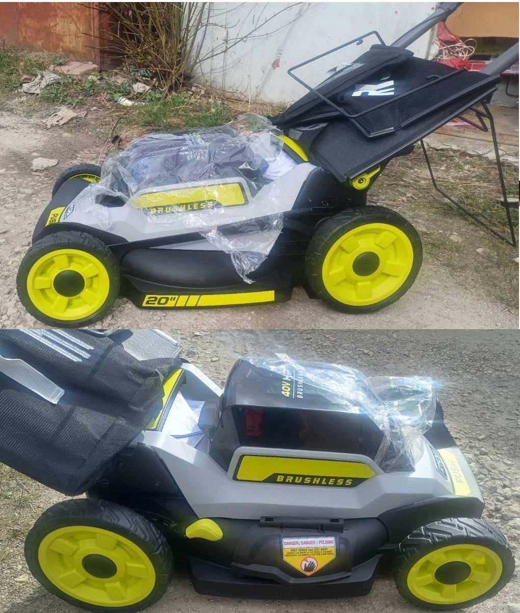 Безщіткова газонокосарка Ryobi RY401017 40В 51 см ширина 19кг нова США