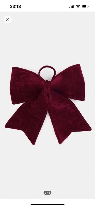 Бант на ялинку прикраса велюрова оксамит іграшка на ялинку