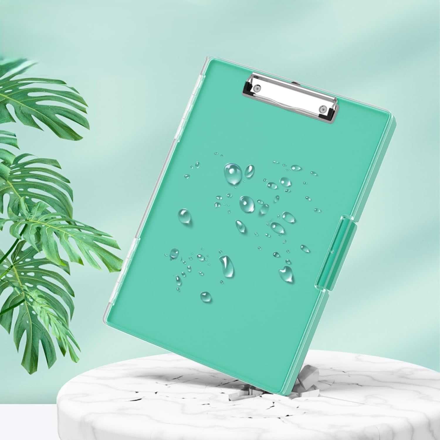 Clipboard Teczka z przechowywaniem A4, przezroczysty panel zielony