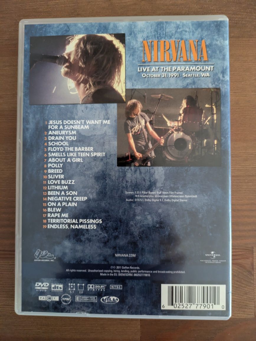 DVD " Nirvana - Live at the Paramount " 1991 (Como Novo)