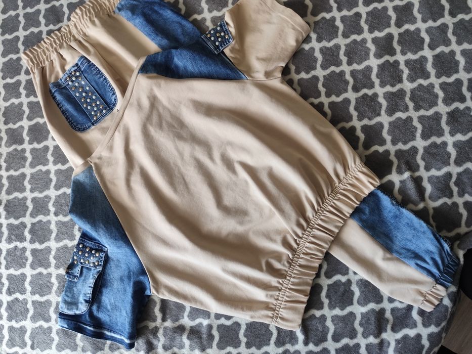 Beżowy dres Jeans Paparazzi Fashion S M