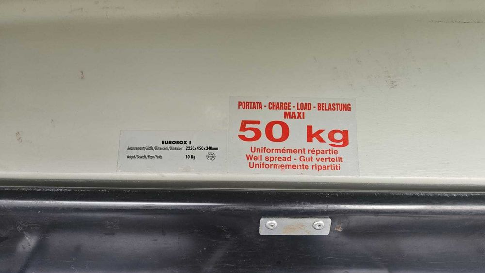 Box dachowy Eurobox I 225 cm – 50 kg udźwigu + mocowania