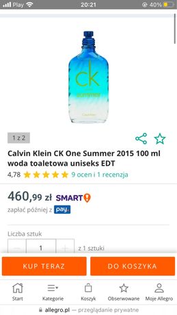 Unikatowy perfum Calvin Klein One Summer