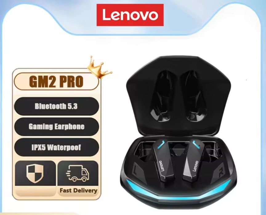 Białe lub czarne nowe słuchawki Bluetooth Lenovo GM2 Pro