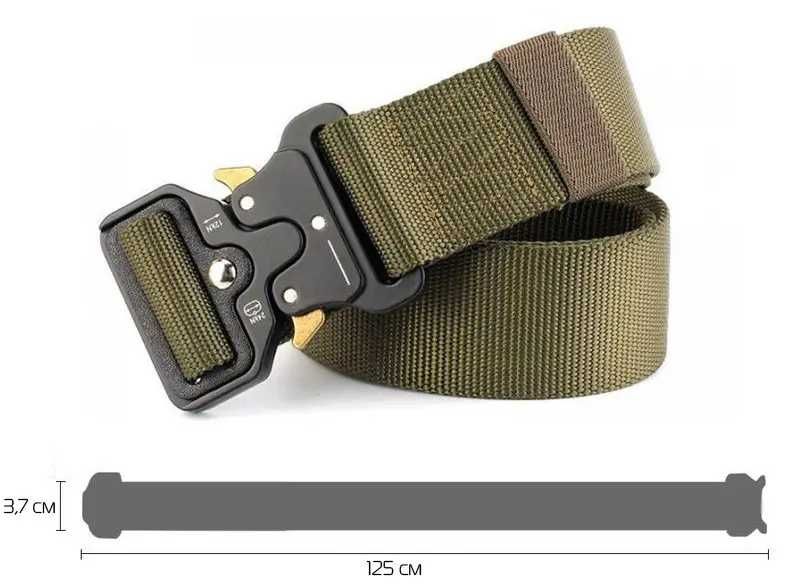 Ремінь тактичний Assault Belt із металевою пряжкою 125 см Зелений