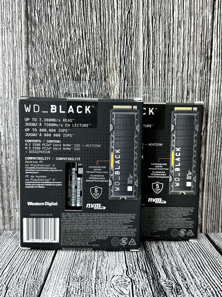 SSD диск Western Digital Black SN850X 1TB NVMe M.2 2280 PCIe 4.0 x4
