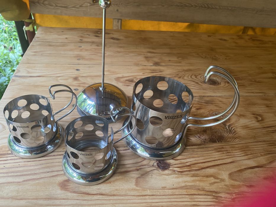 Заварник для кофе и чая 350 мл Vinzer, 2 подстаканника без колб