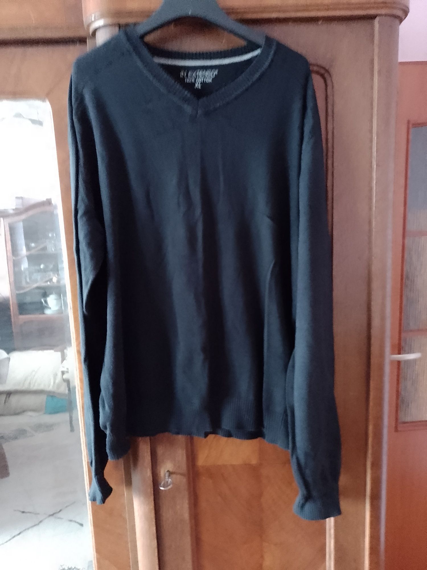 Sweter męski czarny bawełniany xl
