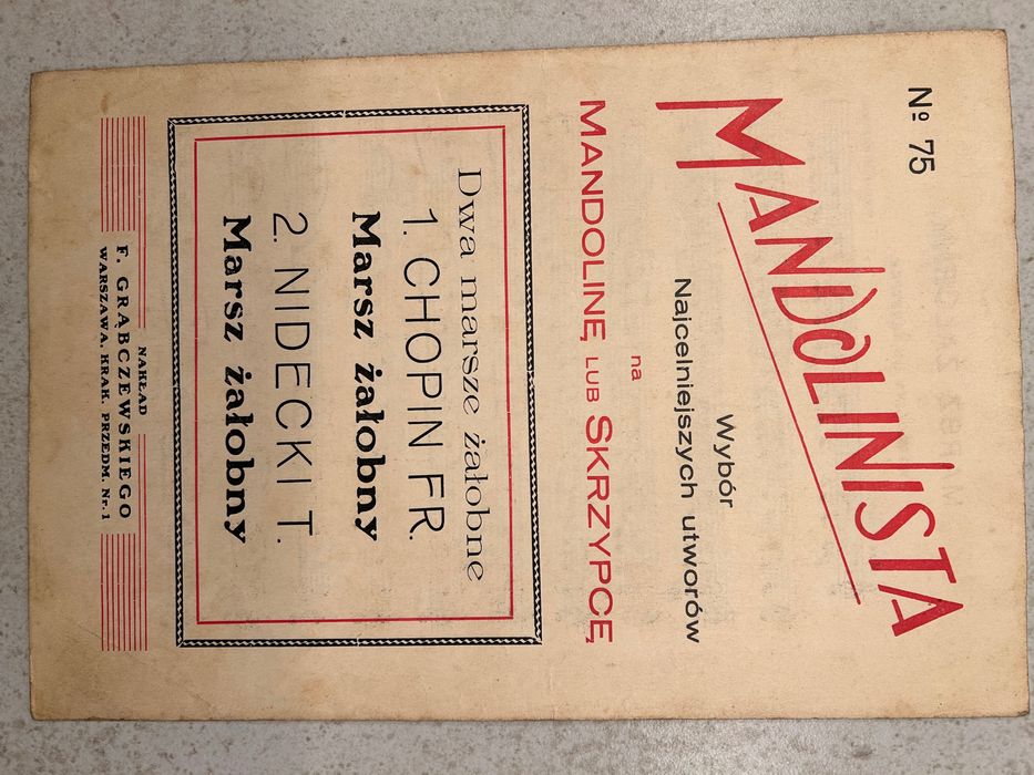 Mandolinista -Nuty Mandolin lub Skrzypce, Marsz Żałobny Chopin Nidecki