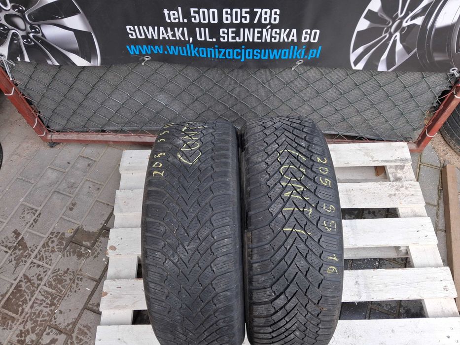 2x używane opony zimowe 205/55 R16 Continental Gwarancja Montaż