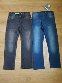 Spodnie jeansowe nowe i używane 2 szt. rozmiar  128