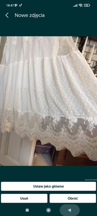 Sukienka długa maxi koronkowa tiulowa Biała zwiewna elegancka wizytowa