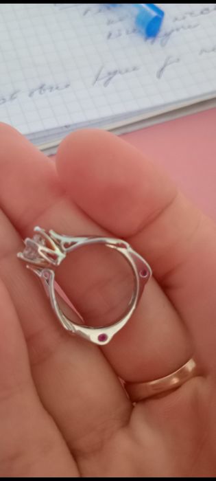 Кольцо, муассанит брилиант серебро