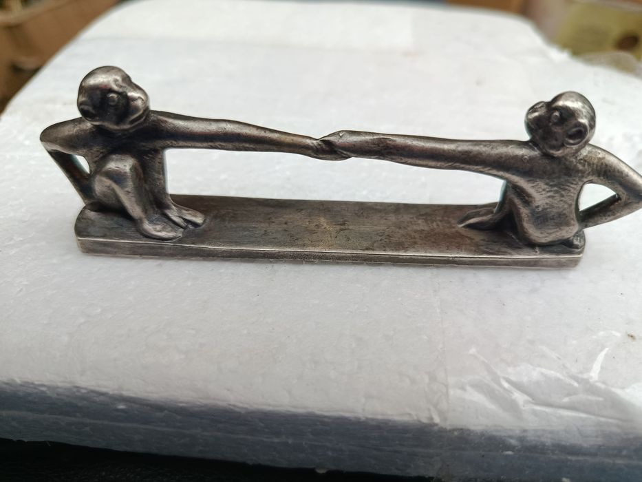 Stojak stary , srebrny na sztućce z sygnaturą