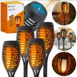 Lampki solarne zestaw 4 szt świecą jak płomień