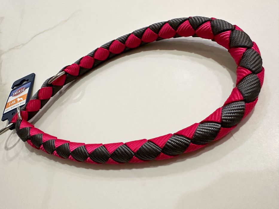 Różowa różowo szara obroża dla dużego psa trixie 52 - 50 cm