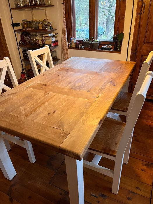 Stół drewniany + 4 krzesła