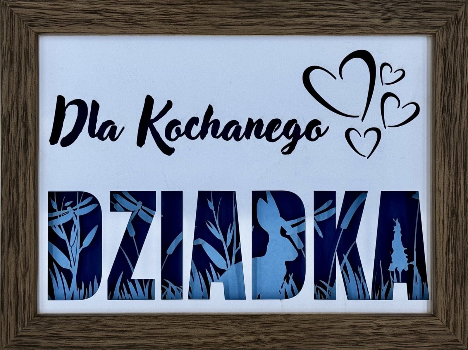 Ramka 3D shadow box Dla Kochanego Dziadka Łąka 20x15
