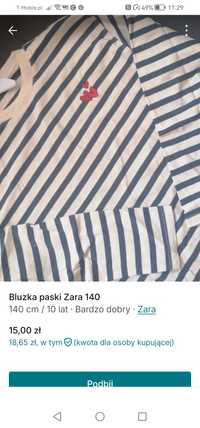 Bluzka Zara 140 paski