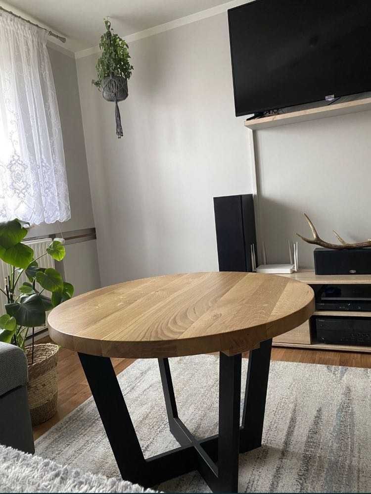 Stolik kawowy dębowy loft 81 cm.