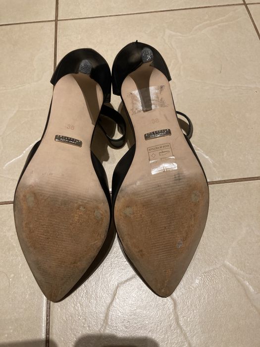 Czółenka na obcasie , czarne 38