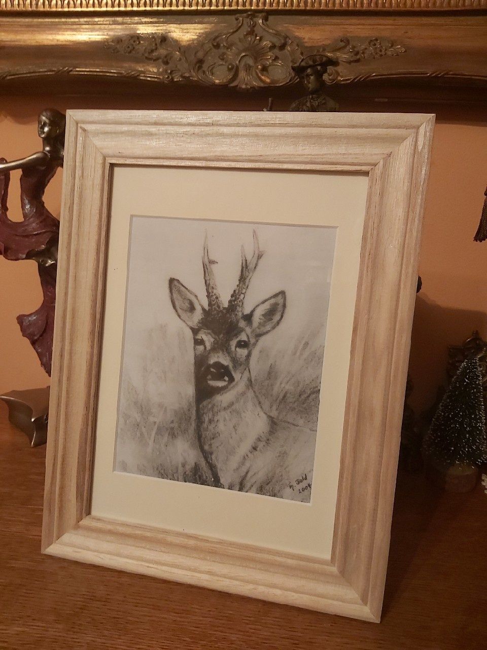 Grafika myśliwska łowiecka polowanie A4. Kozioł rogacz sarna.