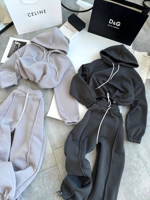 Женский костюм 2-ка с начесом Кофта с капюшоном Худи и штаны 42-44-46