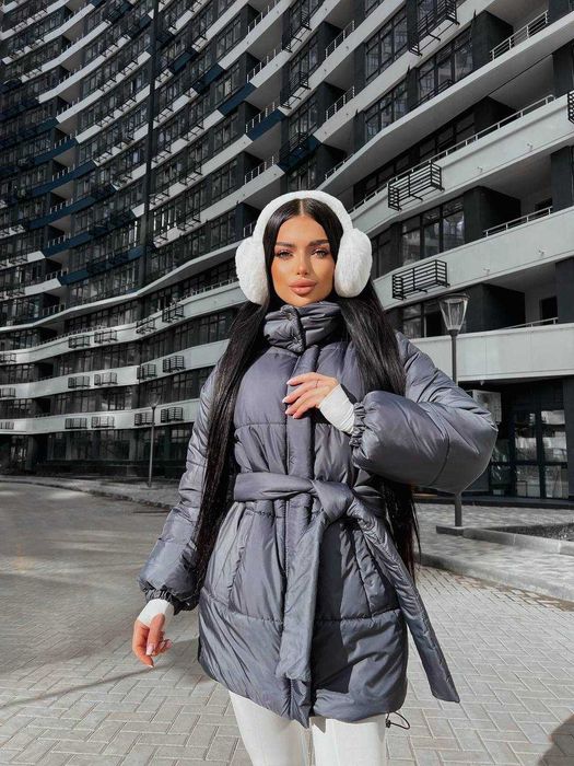 Жіноча зимова куртка пуфер пуховик мікро пух 250