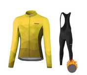 Ocieplany strój rowerowy kolarski EU M Bluza + spodnie z szelkami