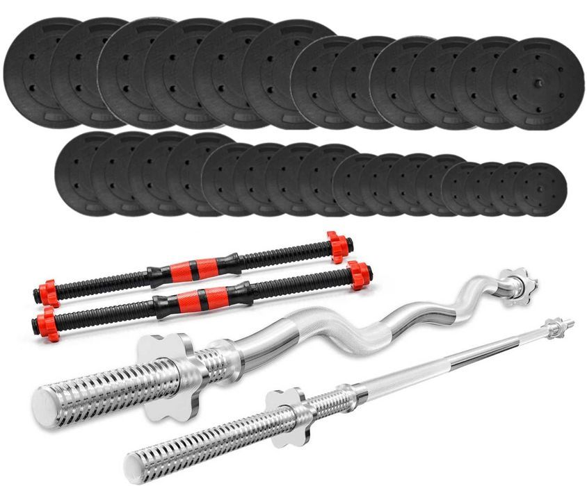 Zestaw Obciążeń 133 kg Siłownia Hantle Sztanga Ciężary