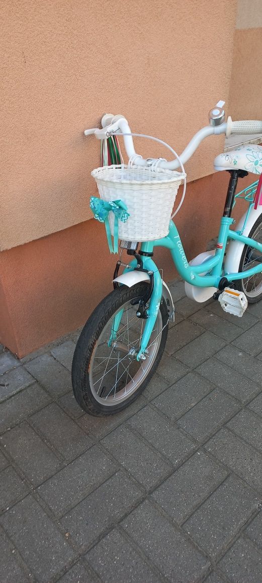 Rower dziewczęcy miętowy 16"