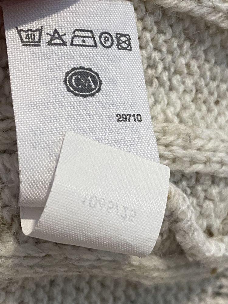 Canda C&A 3XL  męski sweter kardigan kremowy beżowy na zamek 30% wełna