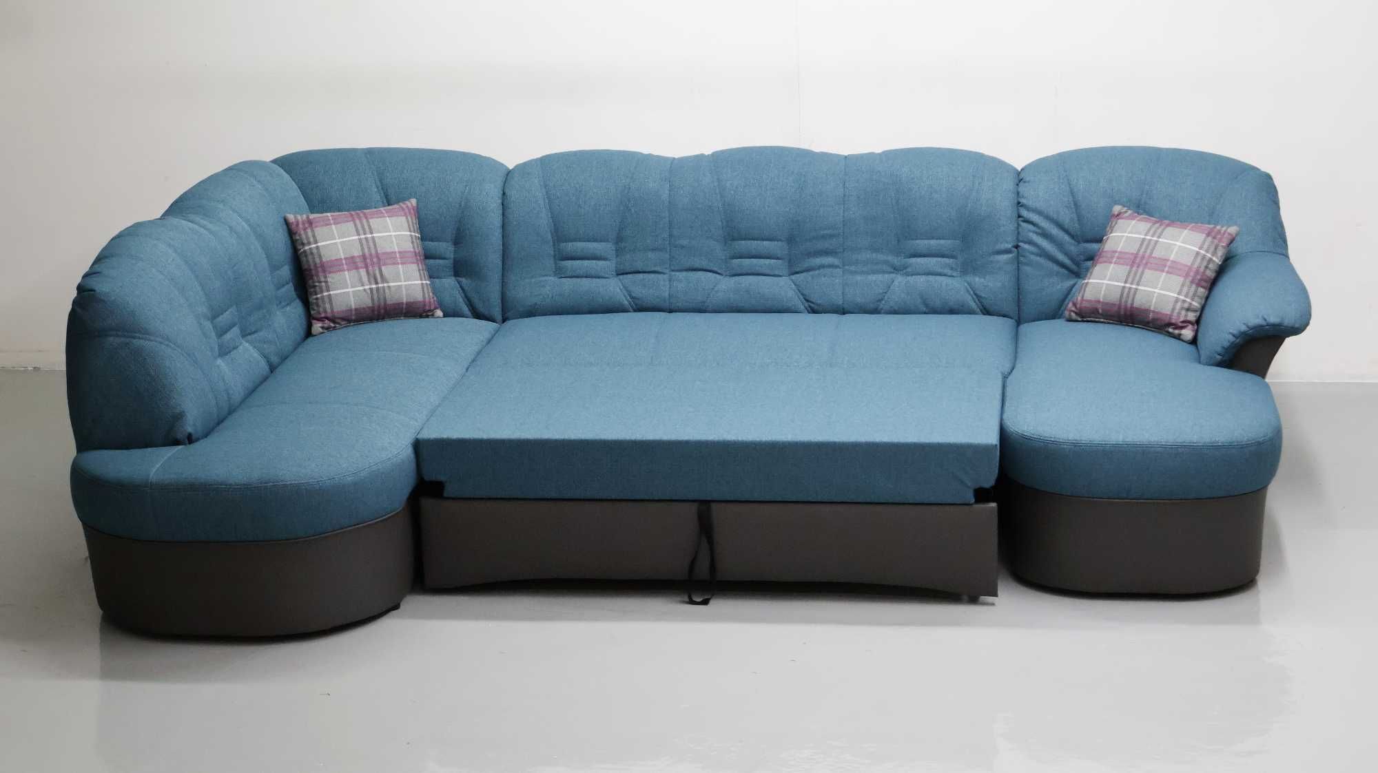 TBR Nowy NIEMIECKI narożnik U funkcja spania, rogówka, kanapa sofa tka
