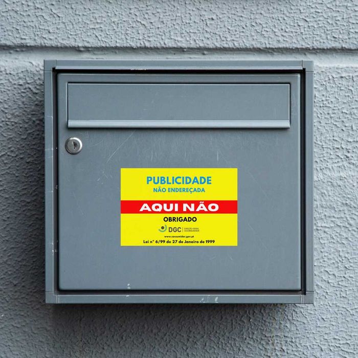 Autocolante Publicidade Não Endereçada Aqui Não