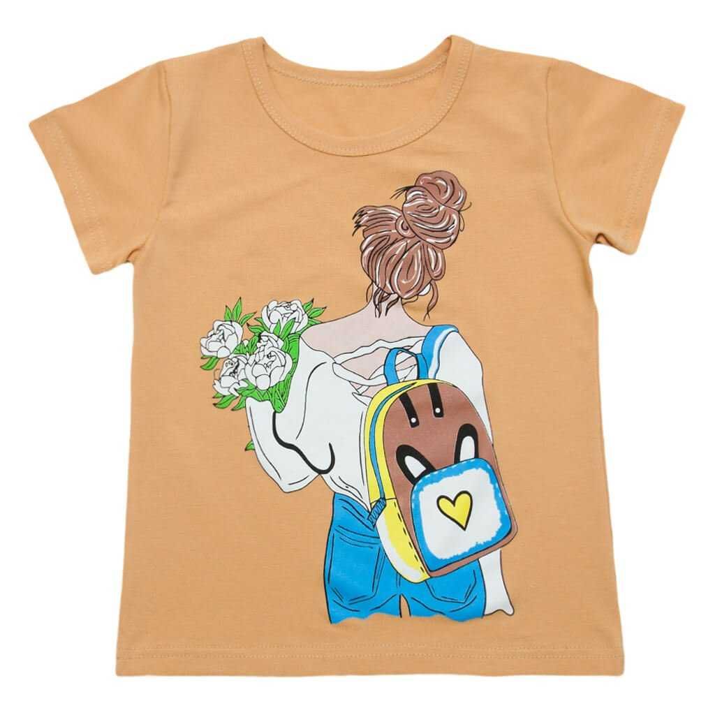 Футболка для дівчинки, дитяча трикотажна футболка з малюнком