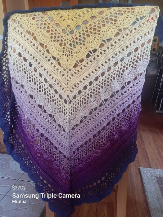 Chusta szydełkowa, szal, szydełko, handmade - nowa